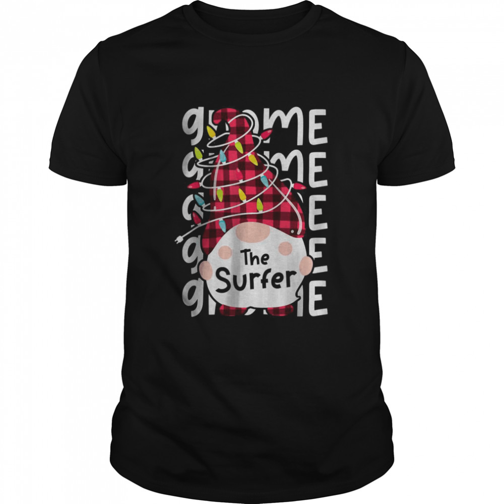 The Surfer Gnome Matching Family Fun Christmas Lights Pajama T- Classic Men's T-shirt