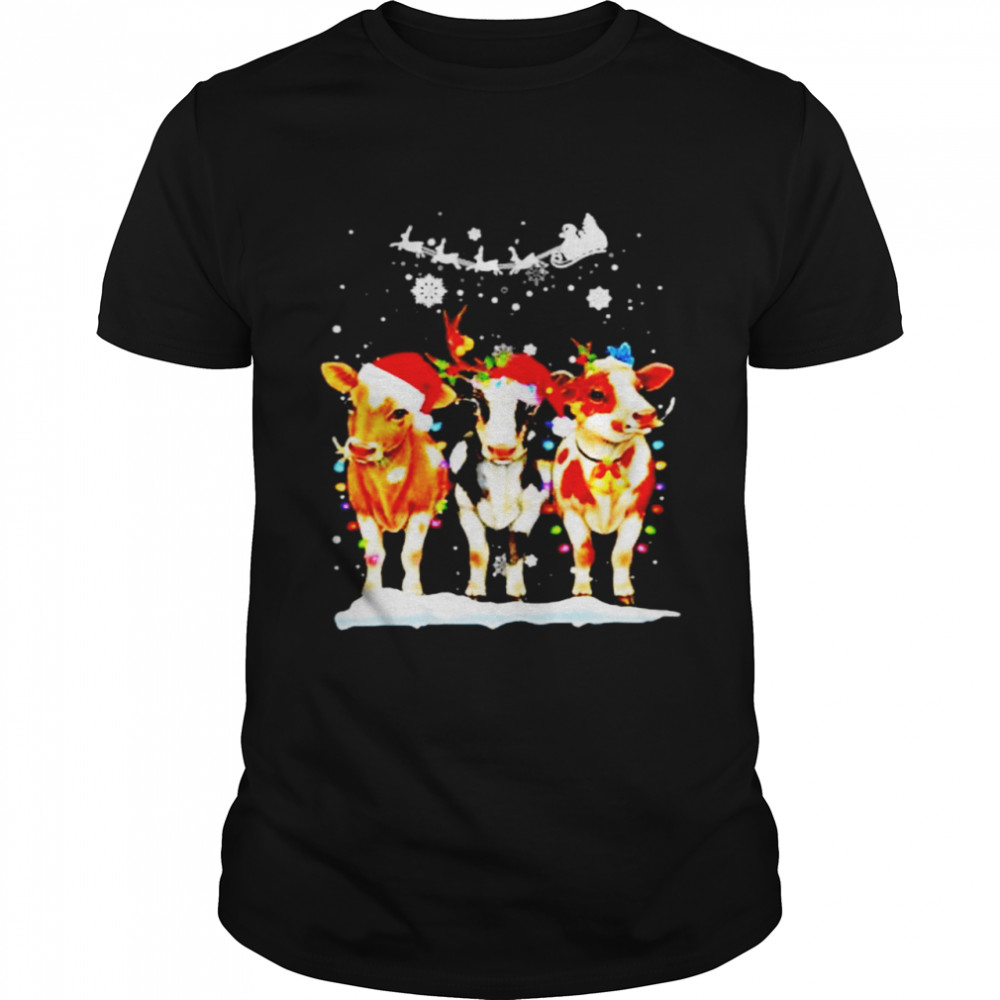 Cows Santa Christmas Holiday shirt Classic Men's T-shirt
