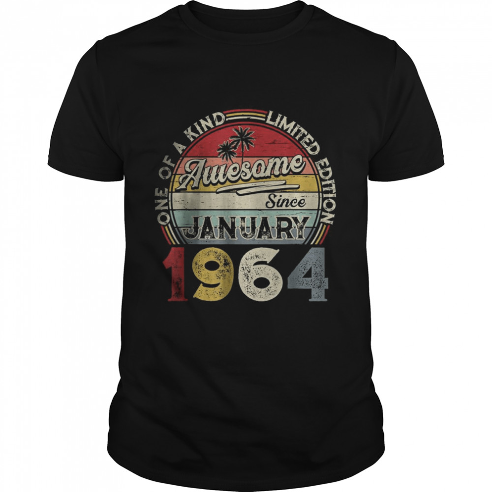 January 1964 Limited Edition 58th Birthday 58 Yrs Old Adults  Classic Men's T-shirt