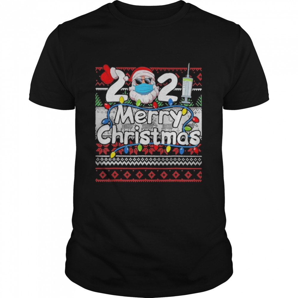 Santa Claus face mask 2021 Merry Christmas ugly Sweater Classic Men's T-shirt