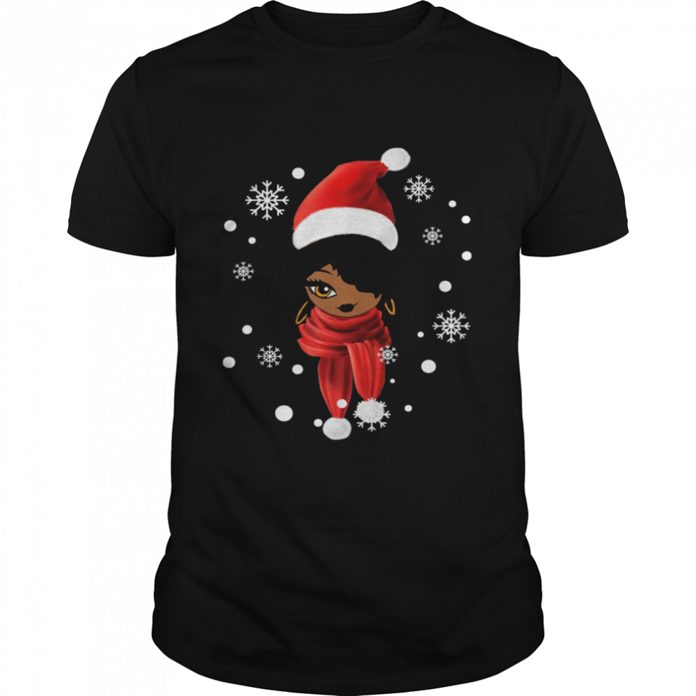 Black African American Santa Apparel Christmas Melanin Women  Classic Men's T-shirt