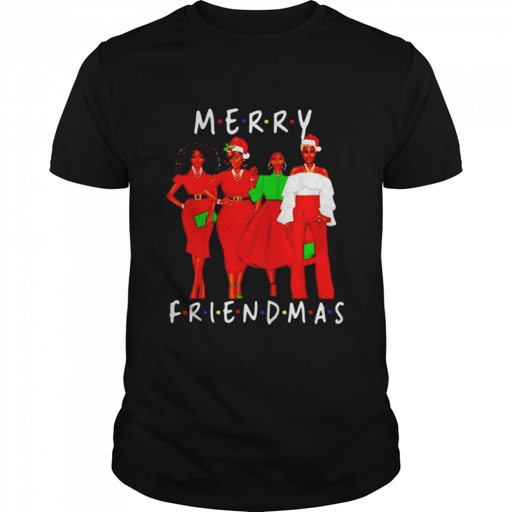 Merry Friendsmas black afro african women shirt