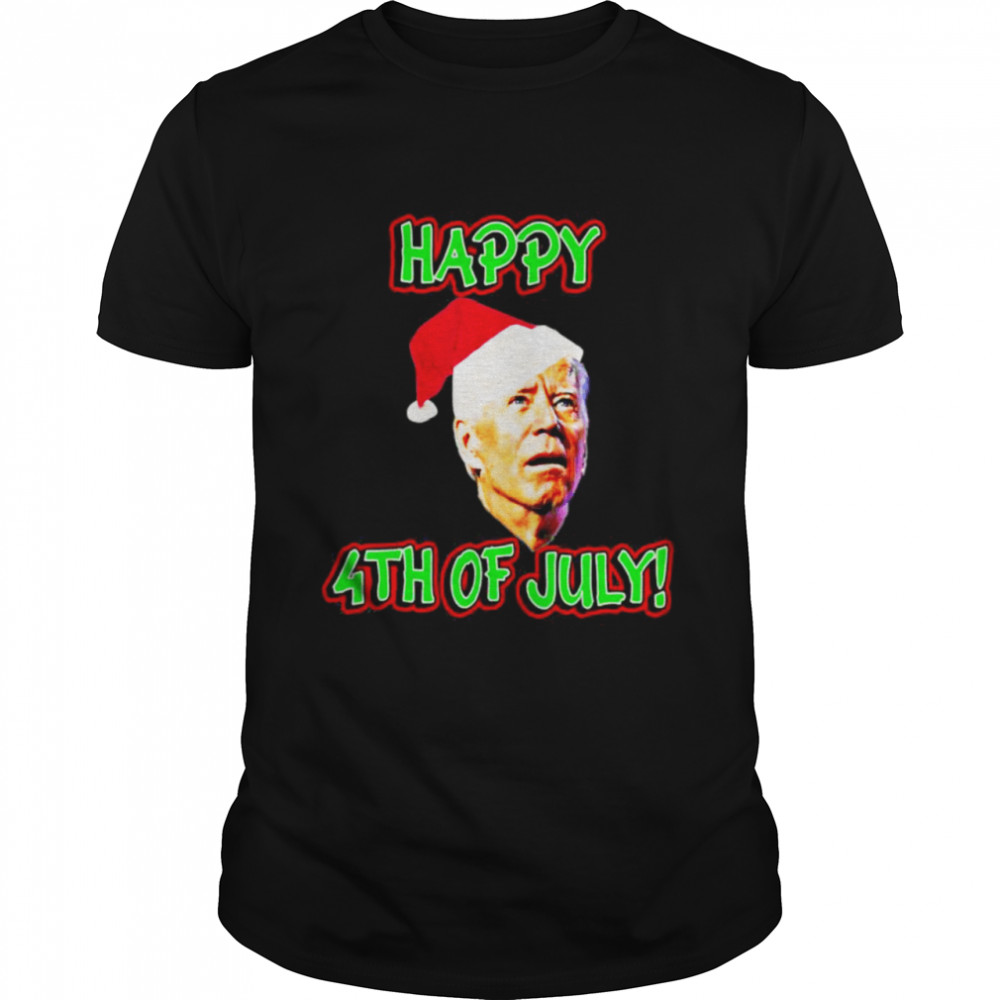 Santa Biden Anti Joe Biden Happy 4th of July Biden X-mas T-Shirt