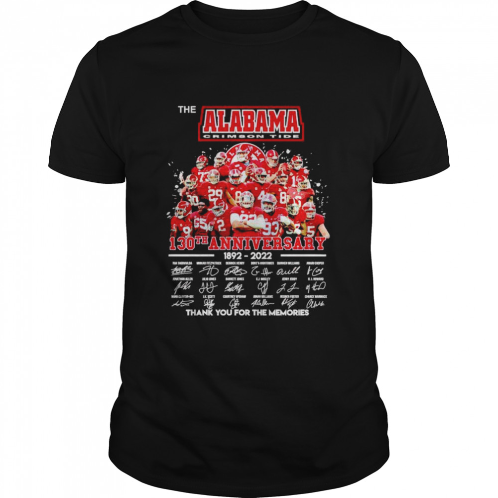 The Alabama Crimson Tide 130th Anniversary 1892 2022 thank you for the memories shirt Classic Men's T-shirt