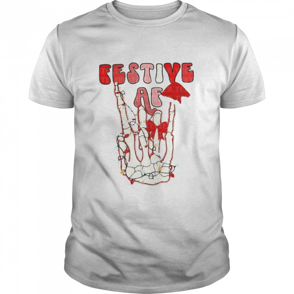 Skeleton Festive Af Christmas Sweater  Classic Men's T-shirt