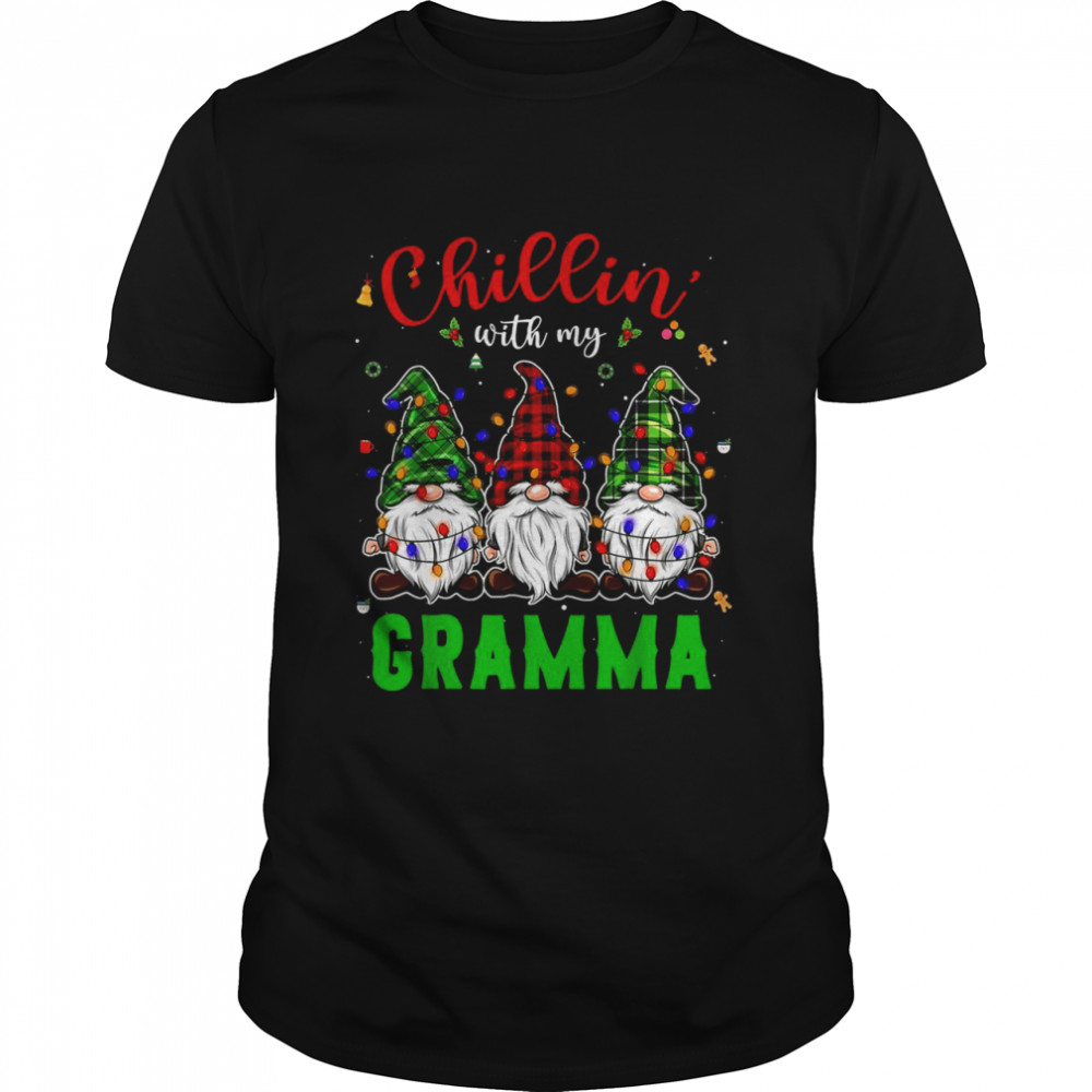 Chillin’ with my Gramma Gnomies Tree Lights Christmas  Classic Men's T-shirt