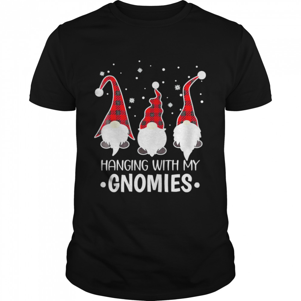 hanging With My Gnomies Buffalo Plaid Christmas Pajama Tee s Classic Men's T-shirt