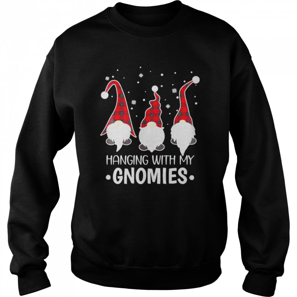 hanging With My Gnomies Buffalo Plaid Christmas Pajama Tee s Unisex Sweatshirt
