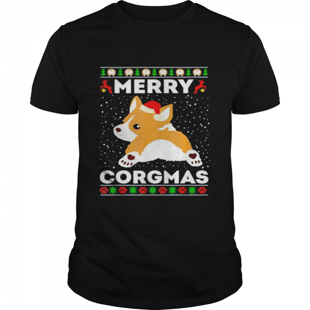 Top corgi Christmas merry corgmas sweater Classic Men's T-shirt