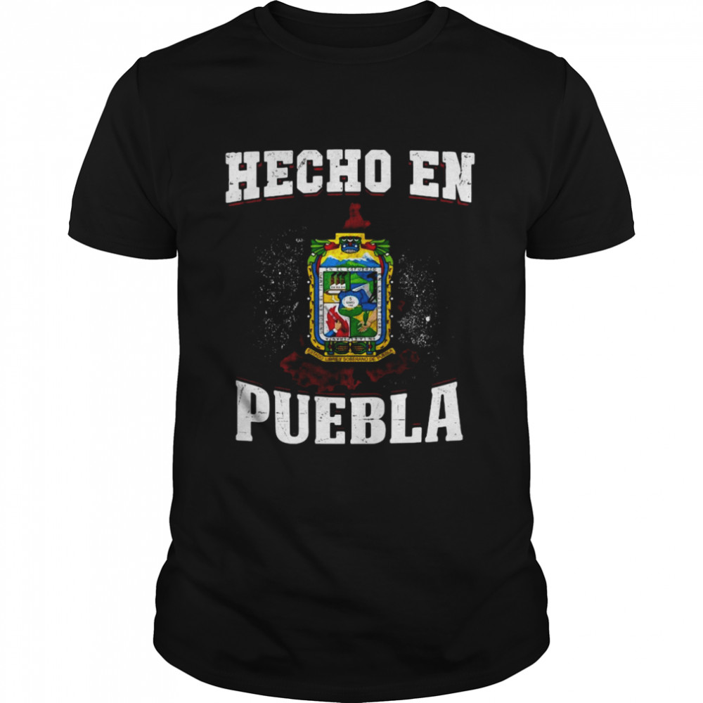 Mexican Hecho En Puebla Mexican Flag Coat Of Arms  Classic Men's T-shirt