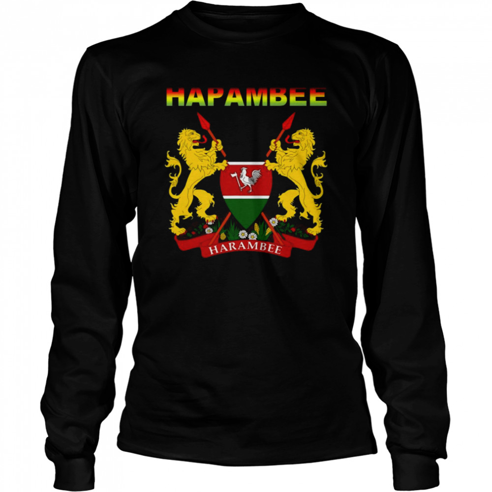 Kenya National Harambee Coat Of Arms  Long Sleeved T-shirt