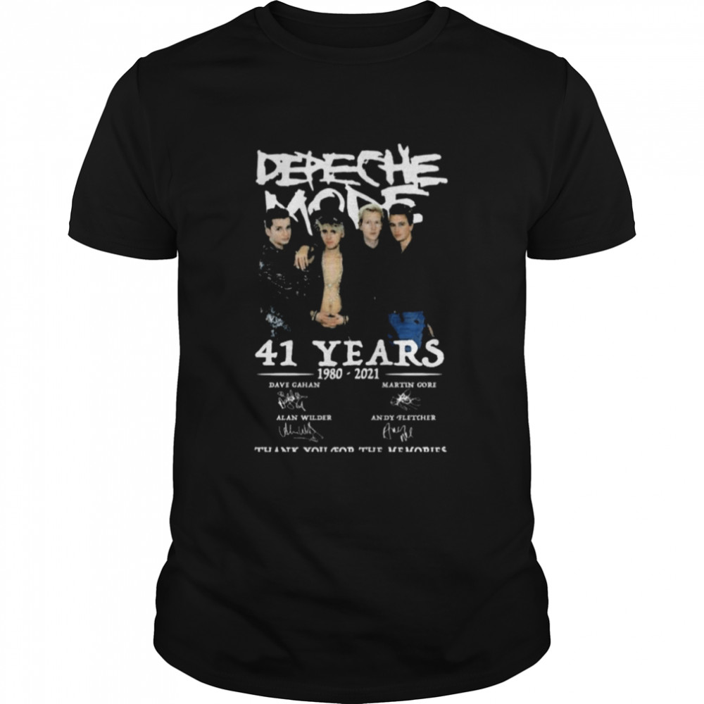 Depeche Mode 41 years 1980 2021 thank you for the memories signatures shirt