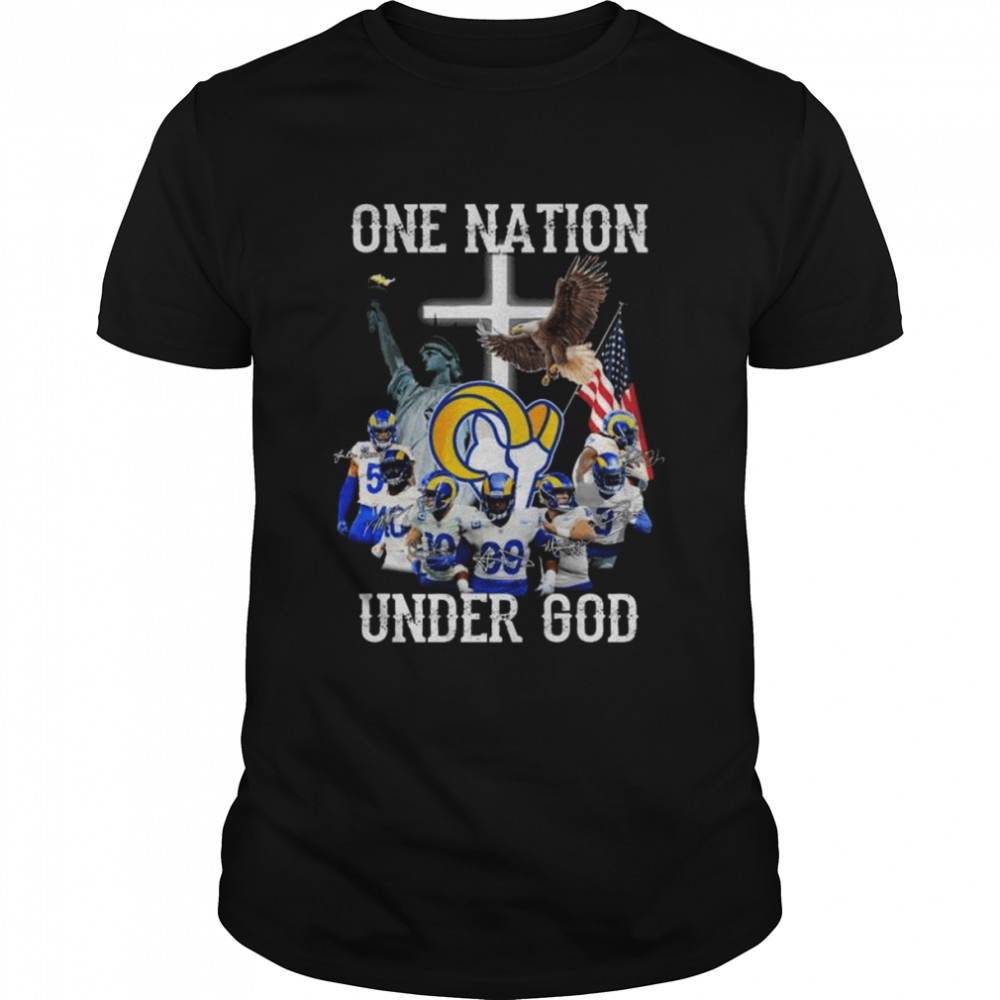 Los Angeles Rams One Nation Under God signatures shirt