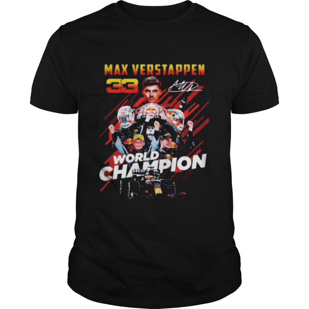 Max Verstappen World Champions 2021 F1 signature shirt