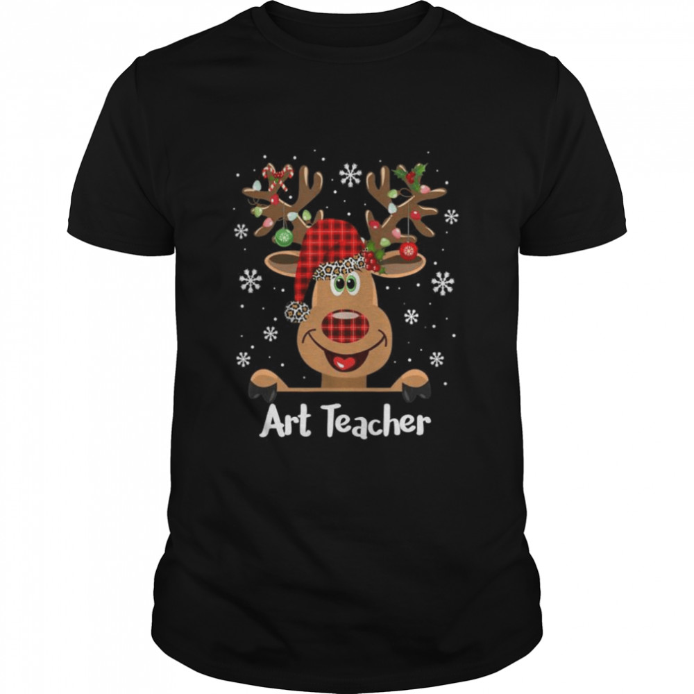 Teacher Art Teacher Reindeer Teacher Xmas  Classic Men's T-shirt