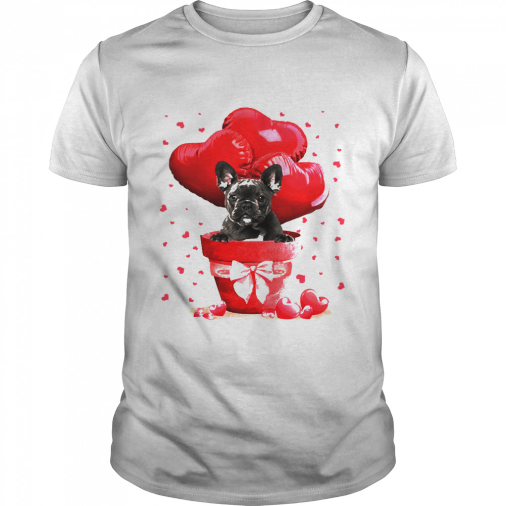 Valentine Pot BLACK French Bulldog Shirt