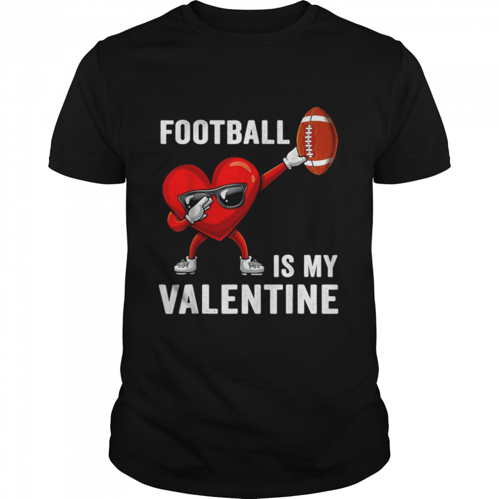 Cute Football Heart Dabbing Valentines Day  Classic Men's T-shirt