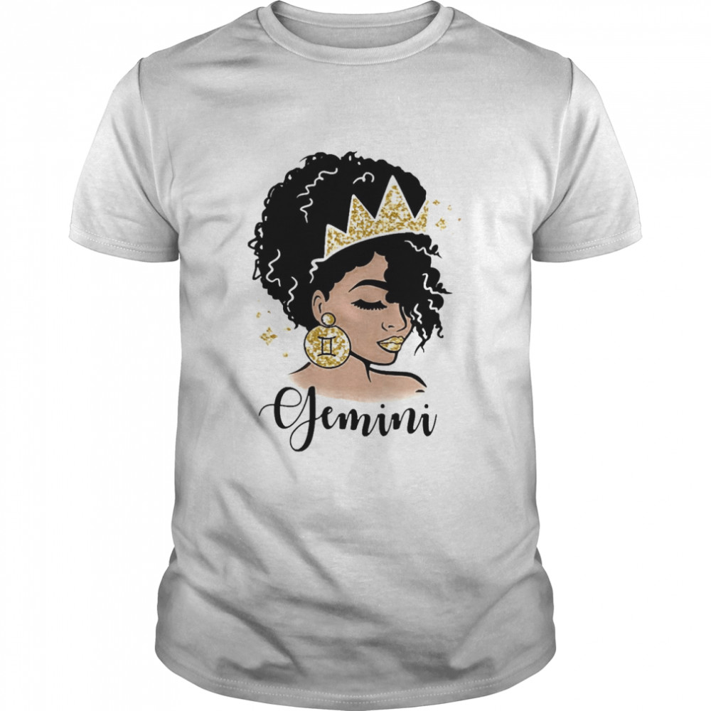 Afro Girl Zodiac Astrology Signs Gemini Shirt