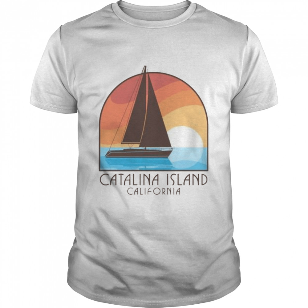 Catalina Island California CA Sailboat  Classic Men's T-shirt