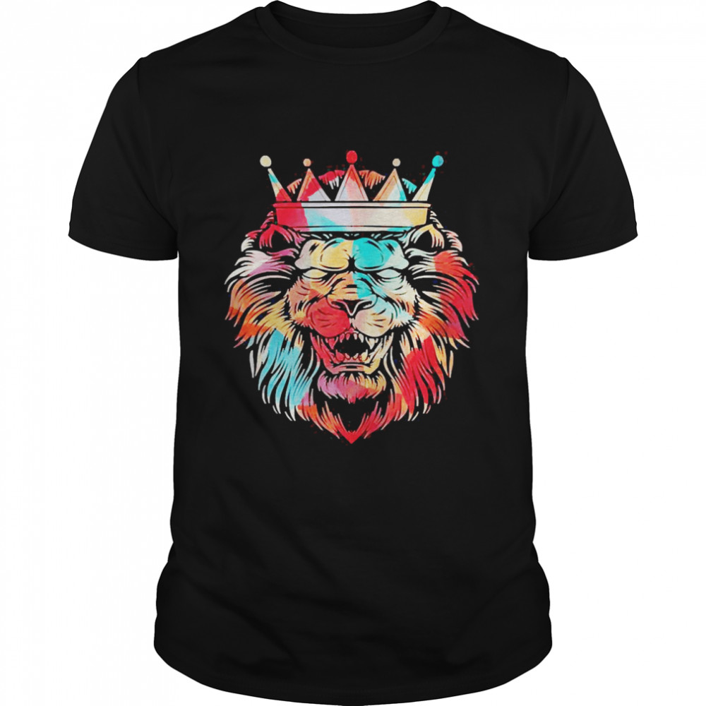 Animal King Idea Zoo Keeper Crown Colorful Lion  Classic Men's T-shirt