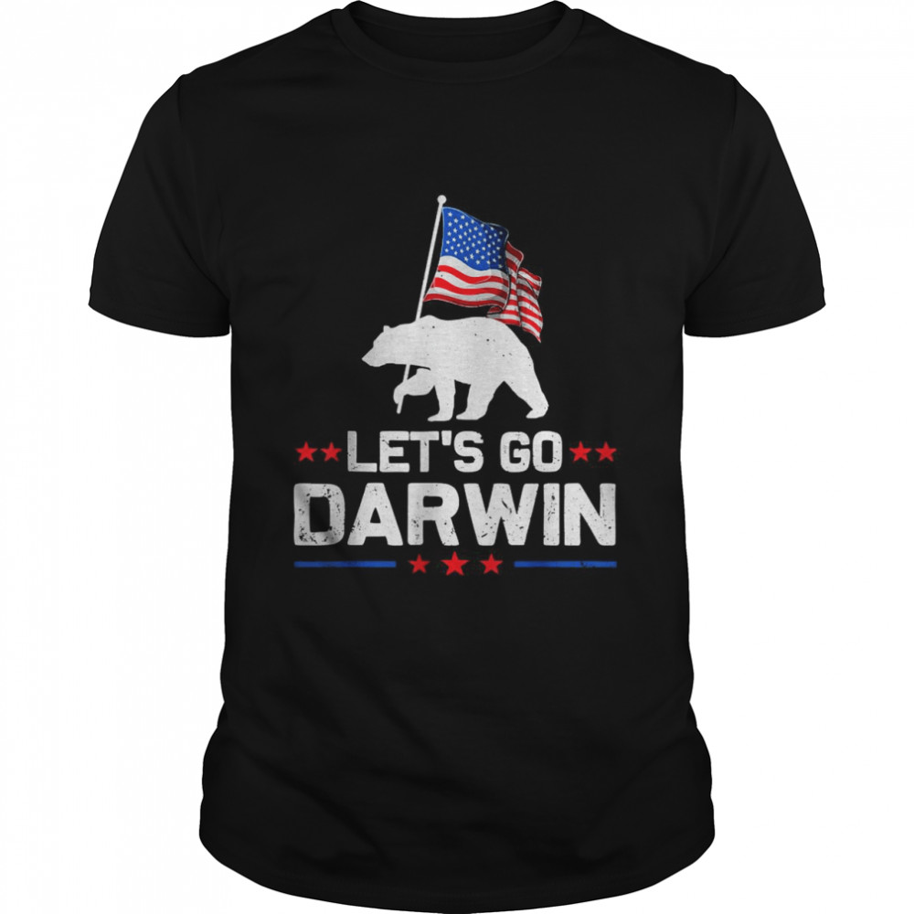 Let’s Go Darwin Bear US Flag T- Classic Men's T-shirt