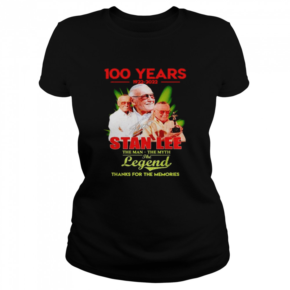 100 years of Stan Lee 1922 2022 the man the myth the legend shirt Classic Women's T-shirt