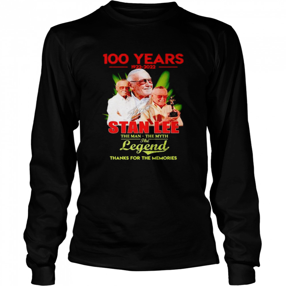 100 years of Stan Lee 1922 2022 the man the myth the legend shirt Long Sleeved T-shirt