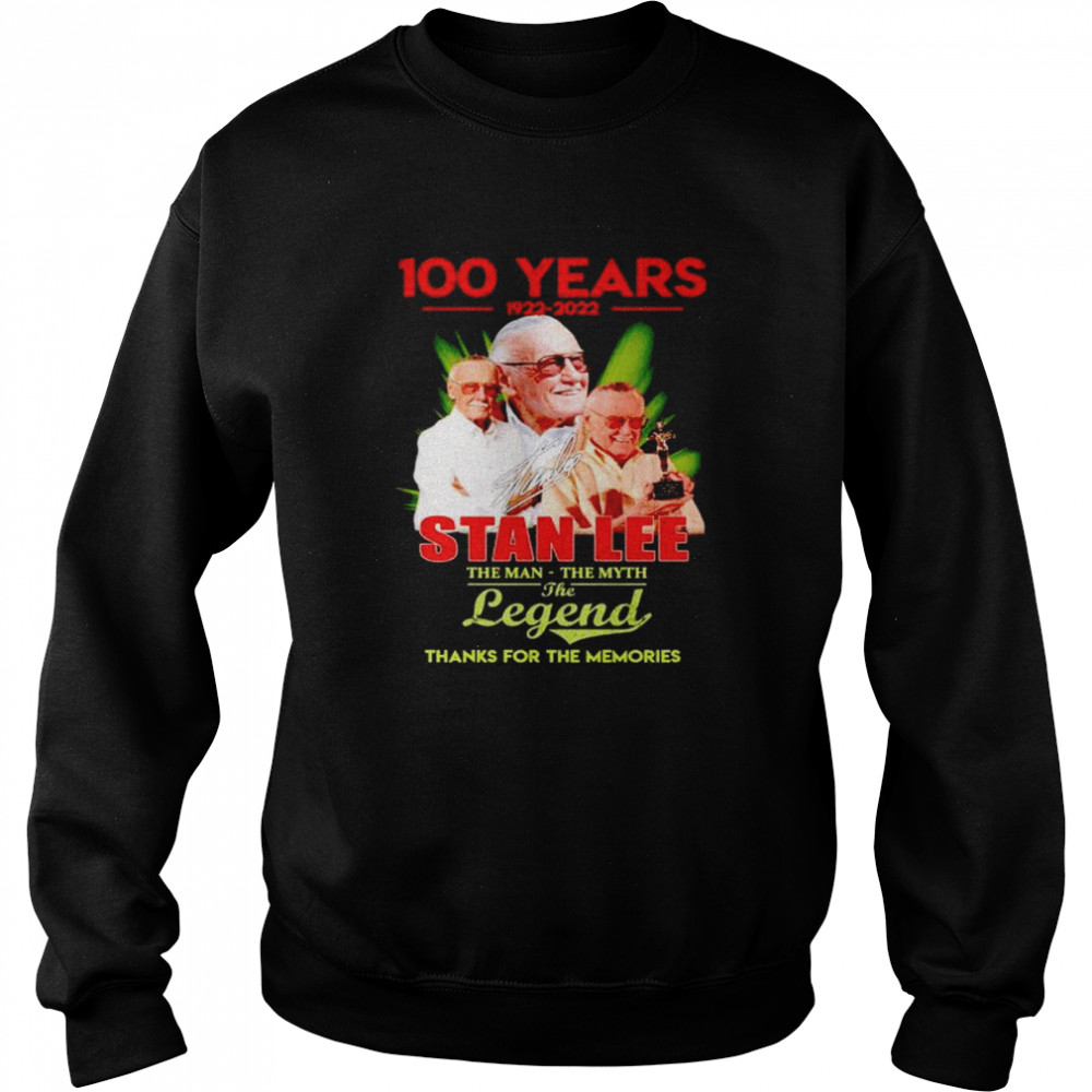 100 years of Stan Lee 1922 2022 the man the myth the legend shirt Unisex Sweatshirt