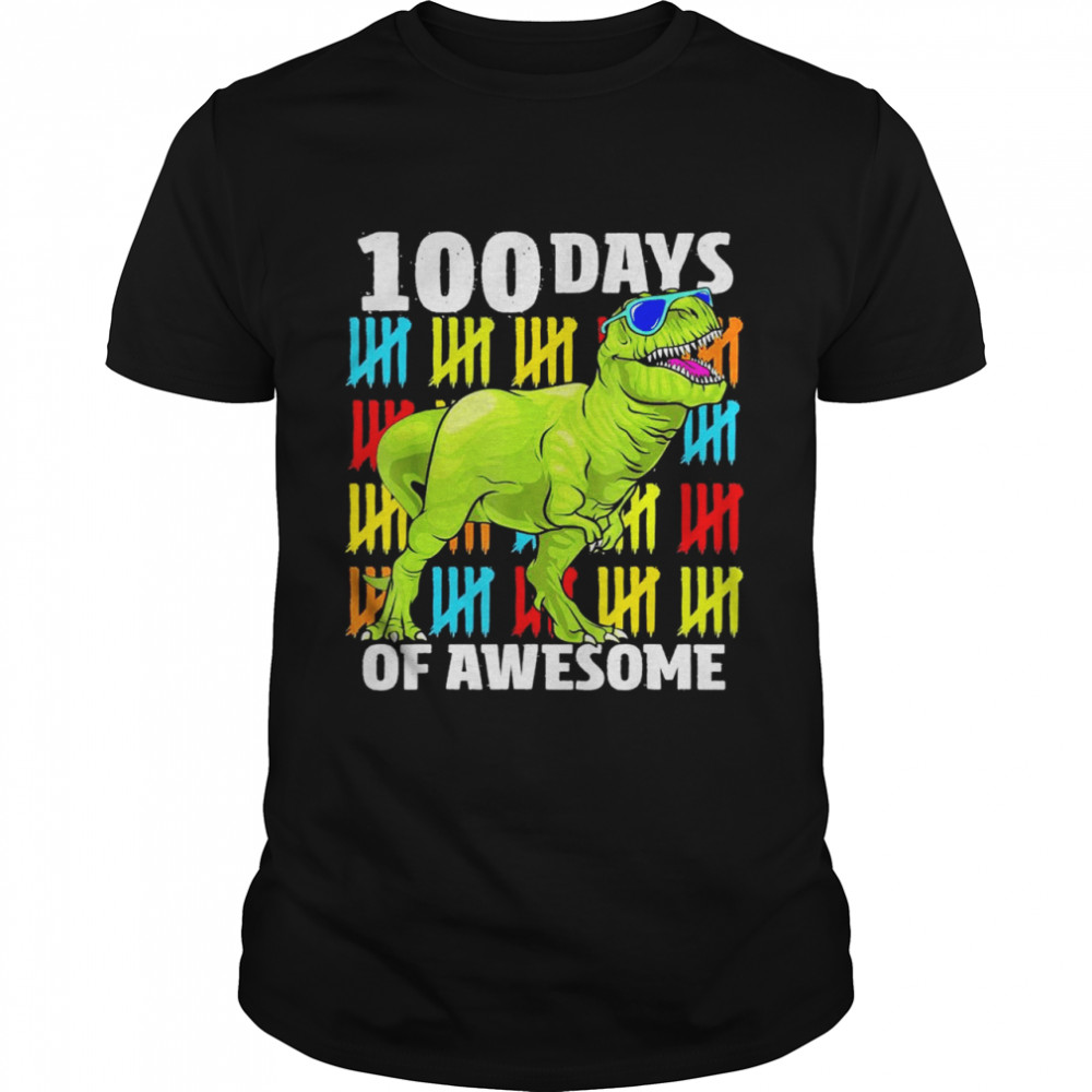 100 Days of School Dinosaur T-Rex Dino Boys 100th Day  Classic Men's T-shirt