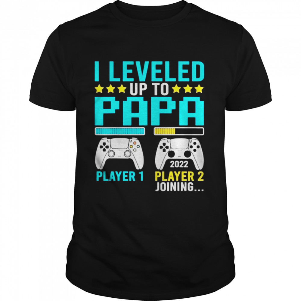 I Leveled Up To Papa Gamer Apparel New Grandpa Video Game shirt Classic Men's T-shirt