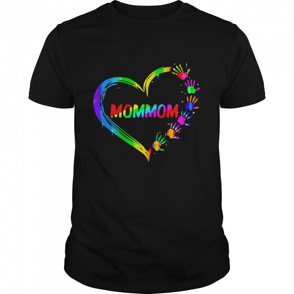 Gradient Heart Shape Mommom Shirt