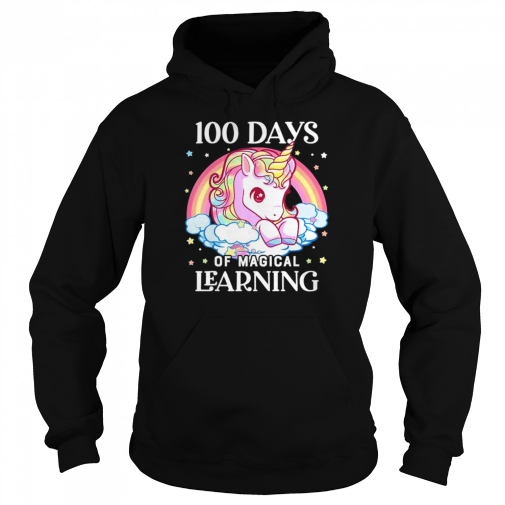 100 Days of School Unicorn Girls Teacher 100th Day of School shirt Unisex Hoodie