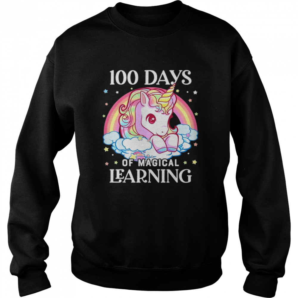100 Days of School Unicorn Girls Teacher 100th Day of School shirt Unisex Sweatshirt
