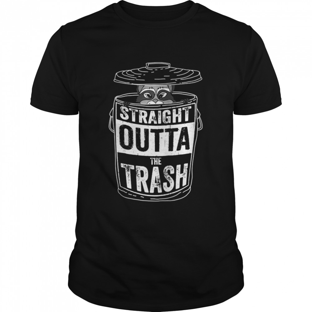 Funny Straight Outta The Trash Cute Raccoons  Classic Men's T-shirt