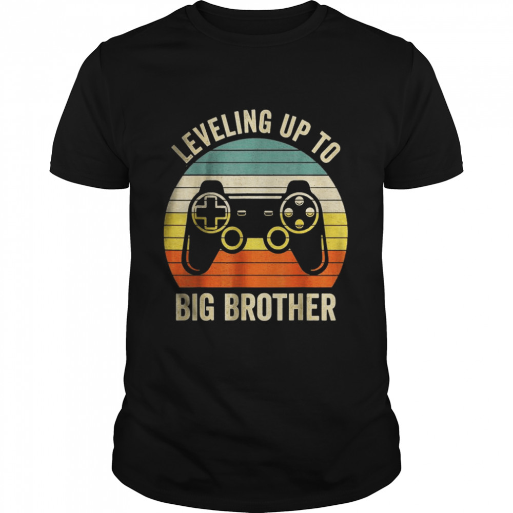 Leveling up to Big Brother 2022 funny gamer vintage kids men T-Shirt