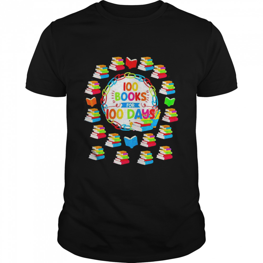 100 Books For 100 Days 100th Day Of School  Classic Men's T-shirt