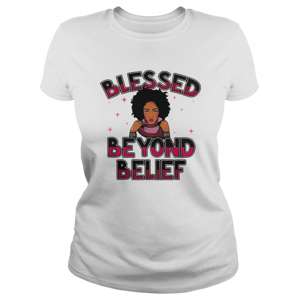 Blessed Beyond Belief Afro Lola Purple Classic Women's T-shirt