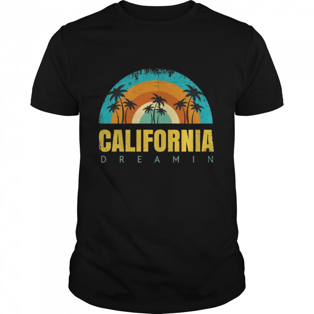 California Dreamin’ Natural Summer Roll Surf Design Vintage Shirt
