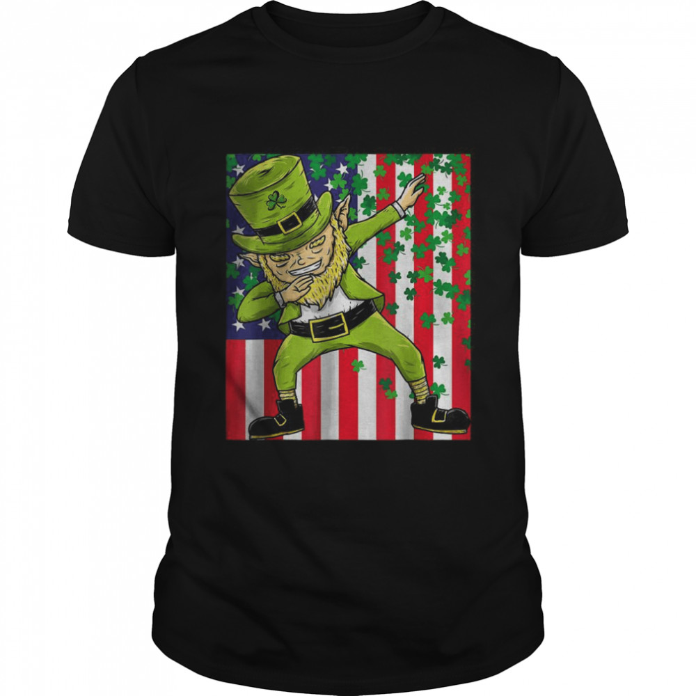 American Flag Dabbing Leprechaun _ St Patricks Day T- Classic Men's T-shirt