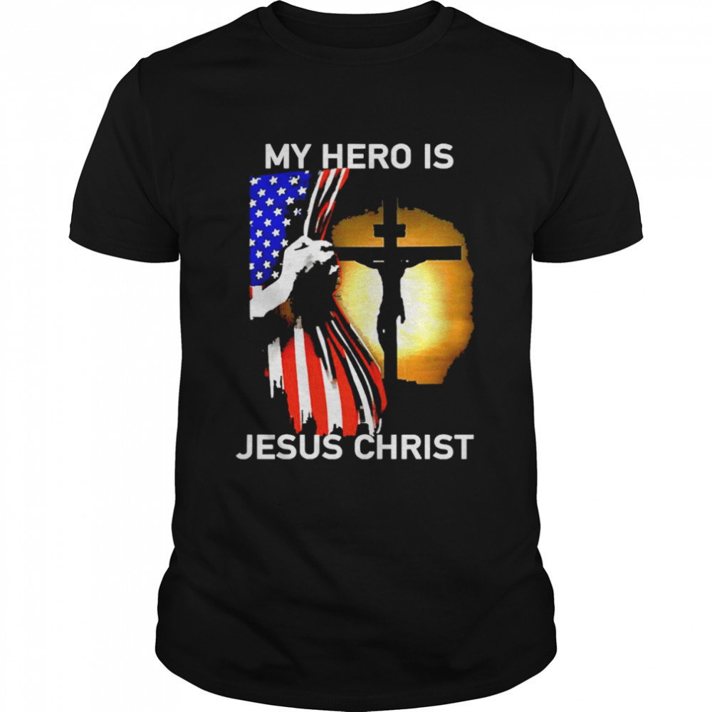American Flag My Hero Is Jesus Christ  Classic Men's T-shirt