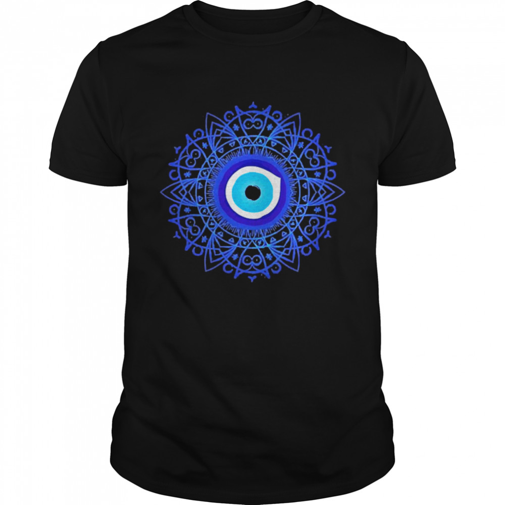Evil Eye Mandala Blue Protection Against Evil Spirits Curse Yoga Lovers  Classic Men's T-shirt