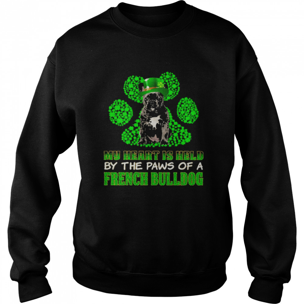 St Patrick’s Day My Heart Is Held By The Paws Of A Black French Bulldog Unisex Sweatshirt