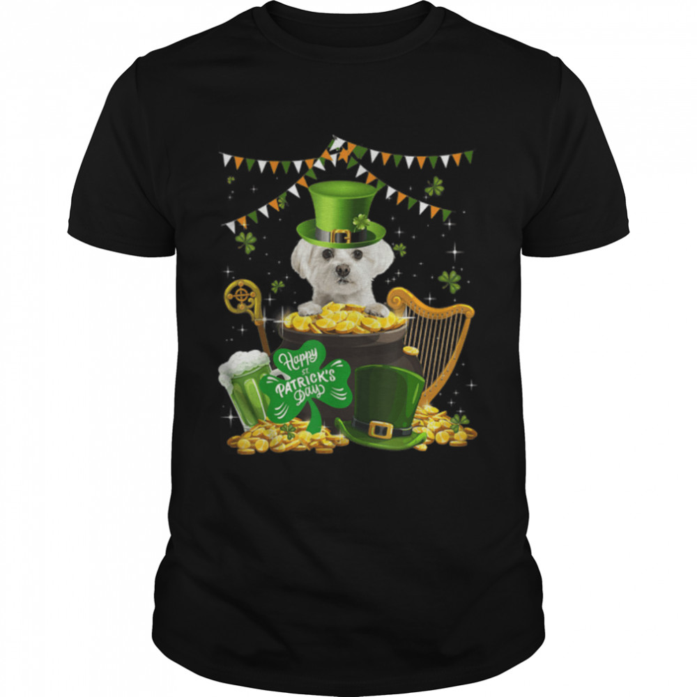 Cute Maltese Dog Shamrock St Patricks Day Dog Irish T- B09SD4JTKD Classic Men's T-shirt