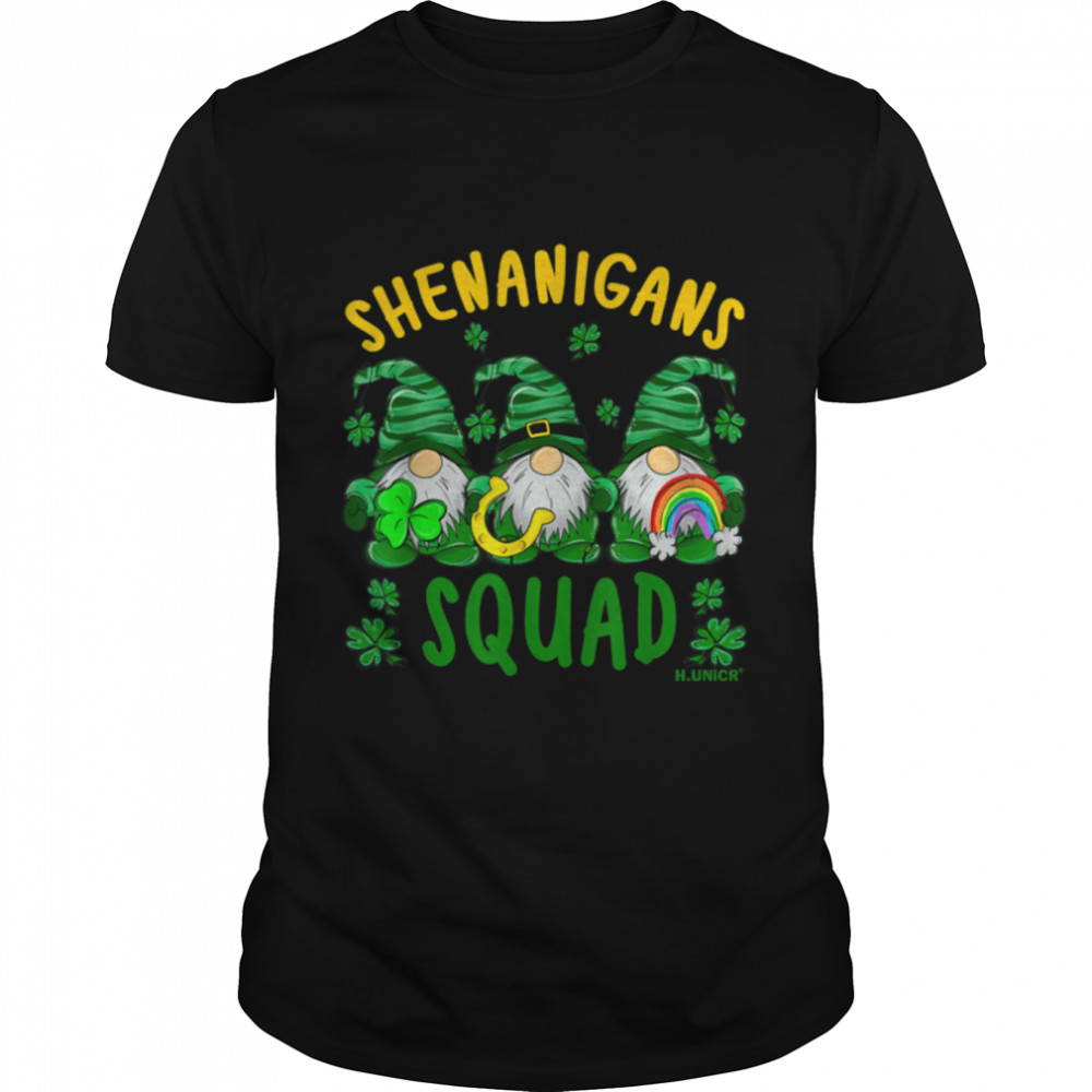 Shenanigans Squad Gnomes Green Proud Irish St Patrick's Day T- B09SD5LM17 Classic Men's T-shirt
