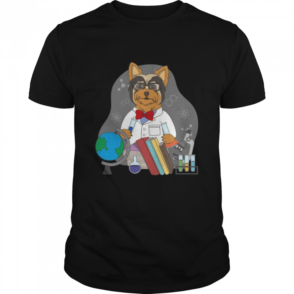 Yorkshire Terrier and Scientist Teacher Design  Classic Men's T-shirt