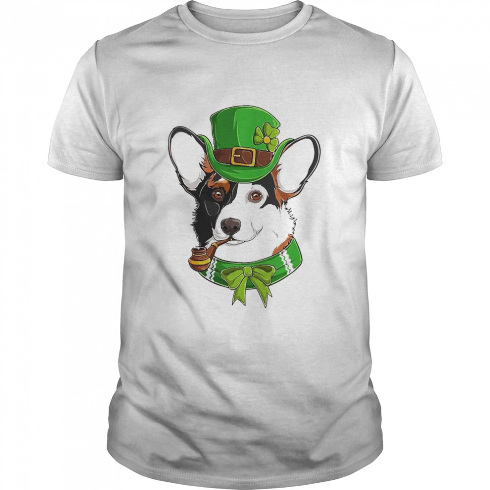 Irish Corgi St Patrick’s Day Funny Leprechaun Corgi Lover  Classic Men's T-shirt