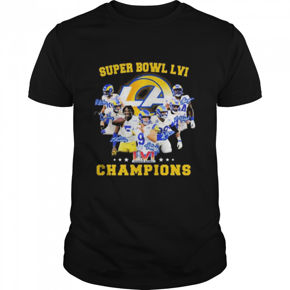 Los Angeles Rams Super Bowl Lvi Signatures Champions T- Classic Men's T-shirt