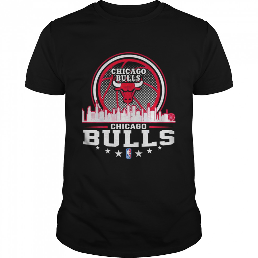 Chicago Bulls NBA City Skyline T-shirt