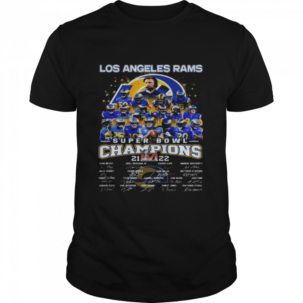 Los Angeles Rams Football Team Super Bowl Champions 2021-2022 Signatures Shirt