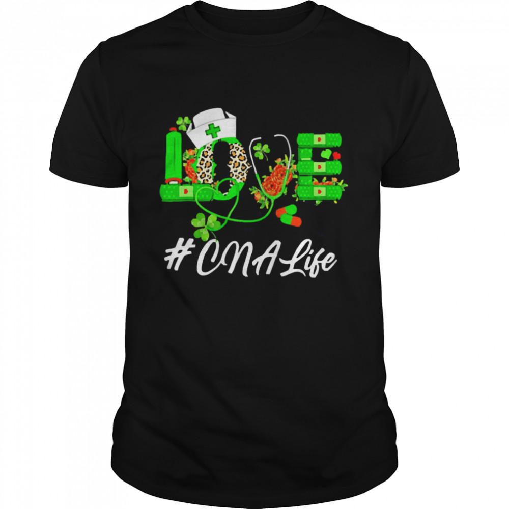 Love CNA Life Leopard Shamrock St Patricks Day  Classic Men's T-shirt